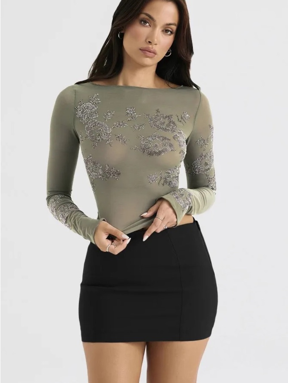 House of CB NISHA Black Sculpting Mini Skirt L+